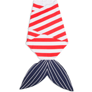 Red and Navy Shark Swaddle Wrap