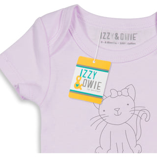 Soft Lavender Kitty 0-6 Months Onesie