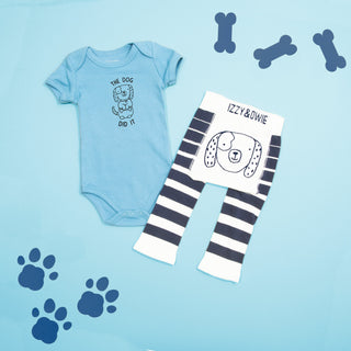 Dog 6-12 Months Blue Onesie