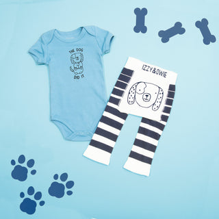 Dog 6-12 Months Blue Onesie