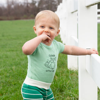 Fox 6-12 Months Green Onesie