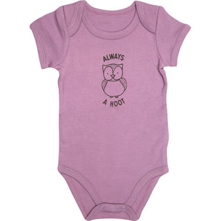 Owl 6-12 Months Plum Onesie