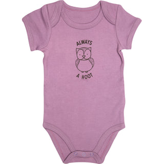 Owl 6-12 Months Plum Onesie