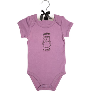 Owl 6-12 Months Plum Onesie