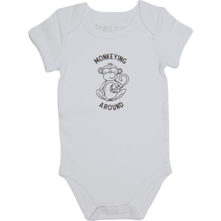 Monkey 6-12 Months Gray Onesie