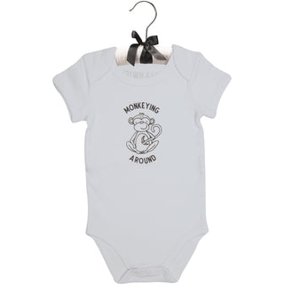 Monkey 6-12 Months Gray Onesie