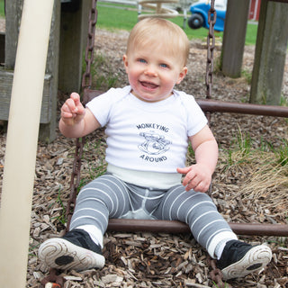 Monkey 6-12 Months Gray Onesie