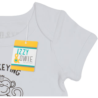 Monkey 6-12 Months Gray Onesie