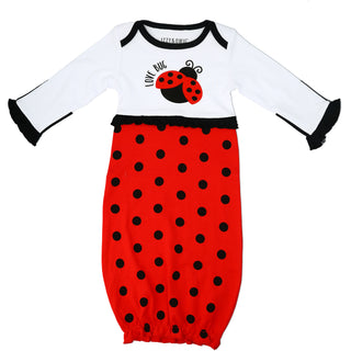 Spotted Ladybug Gown with Mitten Cuffs