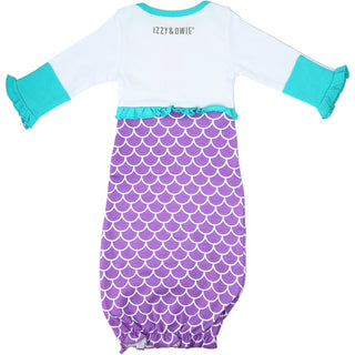 Mystical Mermaid 0-3 Months Gown with Mitten Cuffs