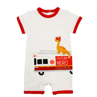 Dino Firefighter 6-12 Months Romper