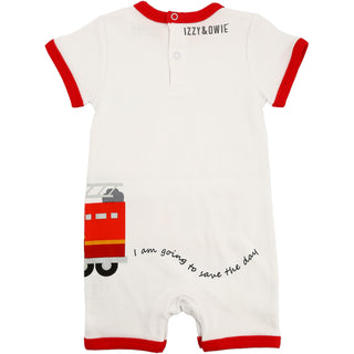 Dino Firefighter 6-12 Months Romper