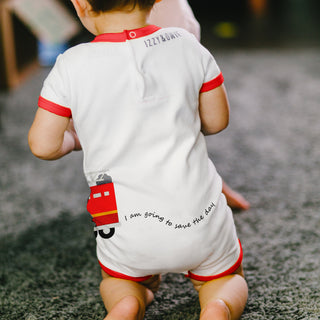 Dino Firefighter 6-12 Months Romper