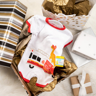 Dino Firefighter 6-12 Months Romper