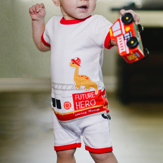 Dino Firefighter Romper