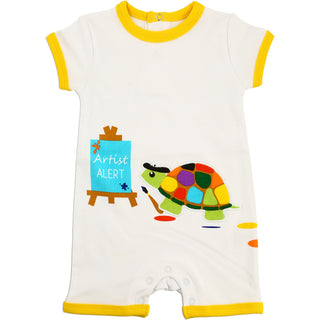 Turtle Artist 6-12 Months Romper