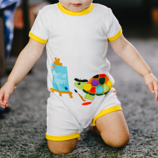 Turtle Artist 6-12 Months Romper