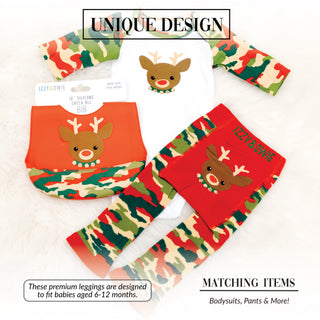 Christmas Camo Reindeer 6-12 Months Leggings