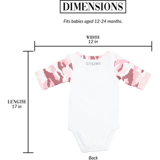 Jewel Pink Camo Deer 6-12 Months 3/4 Sleeve Bodysuit