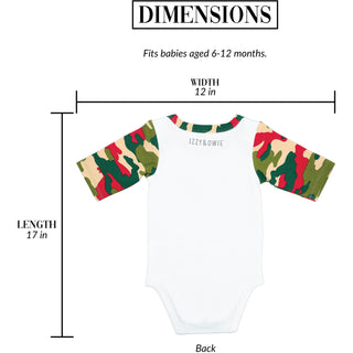 Christmas Camo Reindeer 3/4 Sleeve Bodysuit