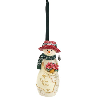 Forever Friend 4" Snowman Orn. w/Poinsettia