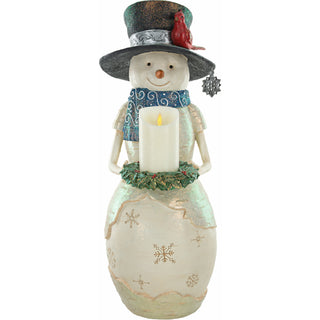 Warm Greetings 24" Snowman Holding Candle Ring