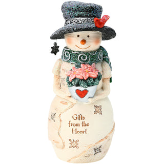 From the Heart 5" Snowman with Poinsettia