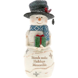 Memorable Friends 5" Snowman Holding Present