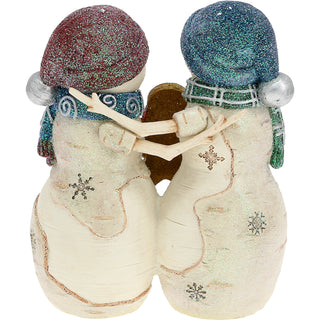 Baking Spirits  4.5" Snowcouple Holding a Gingerbread Man