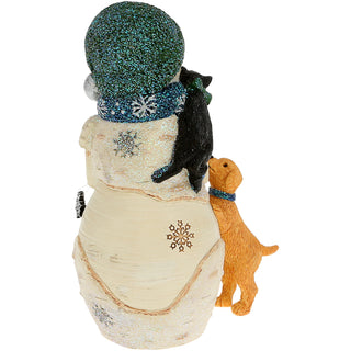 Rescues 4.5" Snowman with Kitten, Bunny & Puppy