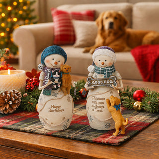 Treat 5" Snowman with Treat and Puppy