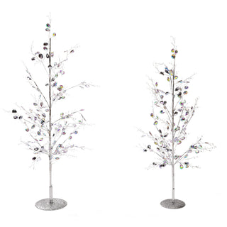 Iridescent 25" & 22" Decorative Gemmed Trees (Set of 2)