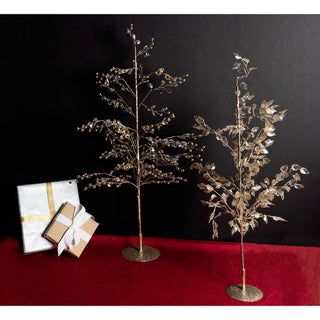 Gold 25" & 22" Decorative Gemmed Trees (Set of 2)