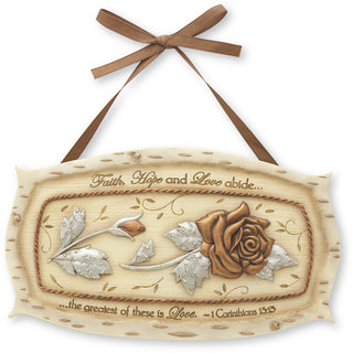 Love 7" x 4" Rose Self-Standing Plaque