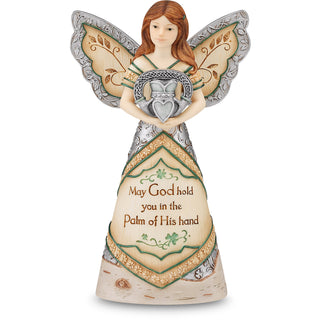 Irish Blessing 6" Angel Holding Claddagh