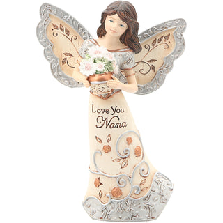 Love You Nana 5.5" Angel Holding Flowers