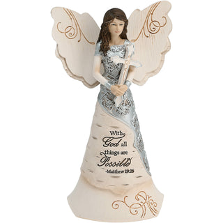 Faith 6.5" Angel Holding Cross