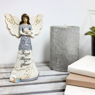 Friends are a Blessing 6" Angel Holding Bunny