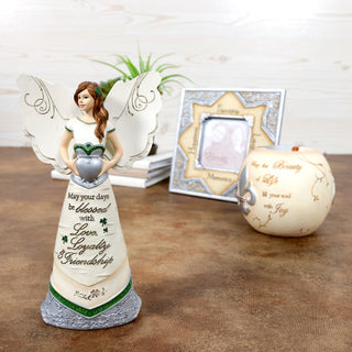 Irish Blessing 6.5" Angel with Claddagh