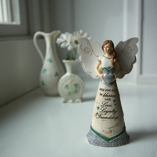 Irish Blessing 6.5" Angel with Claddagh