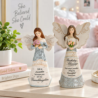 Granddaughter 5.5" Angel Holding Flowers