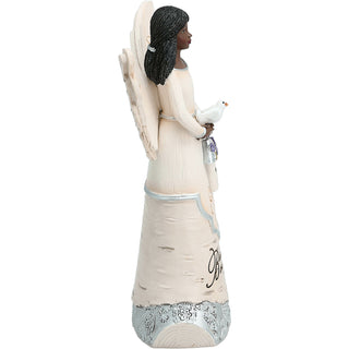 Bless this Home 6" EBN Angel Holding Bird House
