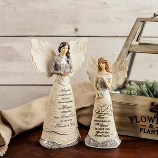 Love You Mom 7.5" Angel Holding Flowers