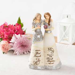 Best Friends 6" Double Figurine Holding Flowers