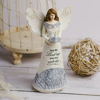 Light 9" Angel Holding Candle