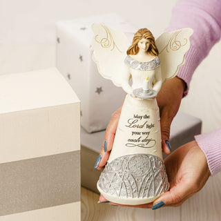 Light 9" Angel Holding Candle