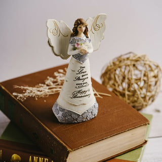 Anniversary 6" Angel Holding Heart