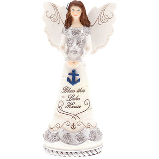 Lake House 7.5" Angel Holding Anchor