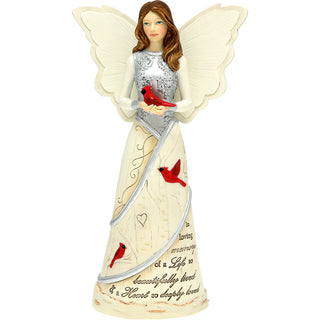 In Loving Memory 7.5" Angel with Cardinals