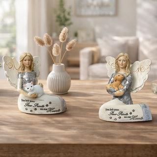 Dog Paw Prints 4" Angel with Dog